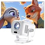 Salange Vidéoprojecteur Portable 4K FHD 1080P, WiFi Bluetooth Pico Retroprojecteur,Autofocus Automatique, Mini Projecteur Video avec Android 11.0 Home Cinéma, Support réglable à 180°, Blanc