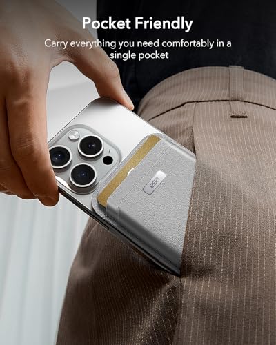 Image of ESR for MagSafe Wallet with Find My, 5-Card Holder, 3,200g Magnet for iPhone 16 /15 /14 /13 /12 (Excludes Mini), Grey