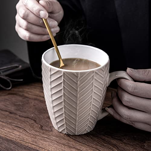Amorarc 15Oz Coffee Mugs Set Of 6, Large Ceramic Coffee Mugs For Men Women Dad Mom, Modern Coffee Mugs With Handle For Tea/Latte/Cappuccino/Cocoa. Dishwasher&Microwave Safe, Cinder Brown #TOP7