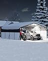 20x20FT Metal Carport Heavy-Duty Build with LED Light & Galvanized Steel Roof, Reinforced Stable Structure with Removable PE Sidewalls(White), Spacious Versatile Shelter for Cars, Boats, and Events