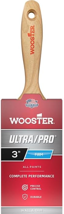 6-Pack of 3 Wooster Brush Company 4176 Ultra/Pro Firm Flat Bristle Beavertail Handle Paint Brush