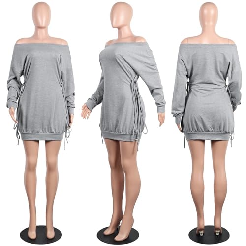 Robe courte à bretelles et épaules dénudées pour femme avec lacets à la taille - 2