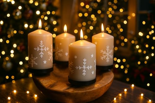 GARDENho.me Deko Schale Teakholz Adventskranz Ø 20-25 cm mit 4...