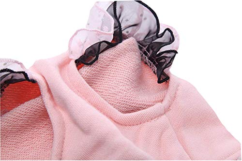Puppy Face Cute Dog Dresses for Pet Clothes Bowknot Printed Pink Skirt Dog Shirt Apparel Small - Image 3
