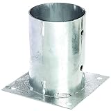 Alberts 211776 Ancre sur platine | pour poteaux en bois ronds ou carrés | galvanisée à chaud | Ø 141 mm