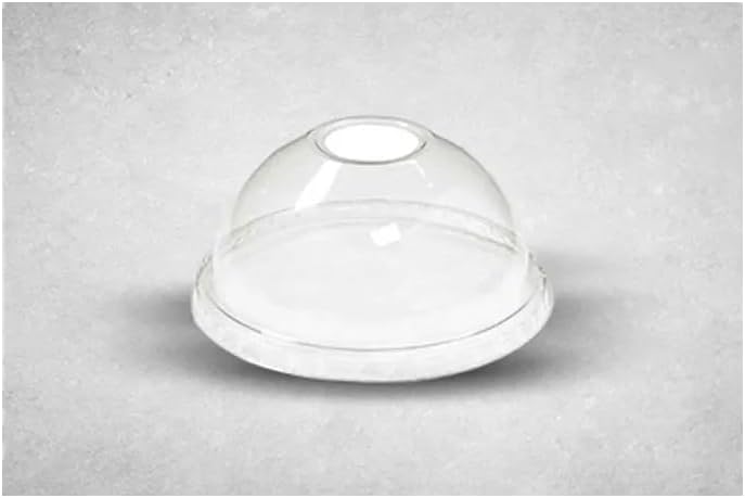 95mm Clear Dome Lids with Hole – Plastic Cup Lids for Milkshakes, Juices, Smoothies & Cold Drinks. Recyclable, Sturdy & Ideal for Takeaway. 50 Pack