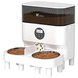 Espelho Elevated Automatic Cat Feeders for 2 Cats, 5L Timed Cat Food Dispenser with 2-Way Splitter &