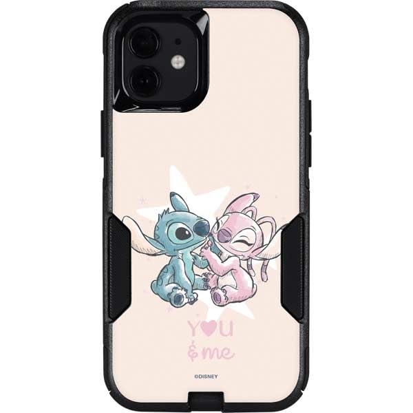 Skinit Decal Phone Skin Compatible with OtterBox Commuter iPhone 12 - Officially Licensed Disney Lilo and Stitch Stitch and Angel Design