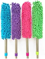 Espanador de Microfibra com Cabo de Inox Extensível 97x7cm Cores Sortidas