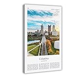 WOsdKL Columbus Travel Poster, Ohio, USA Poster Wall Art Decor Print Picture Paintings for Living Room Bedroom Decoration Style:Frame 20x30inch