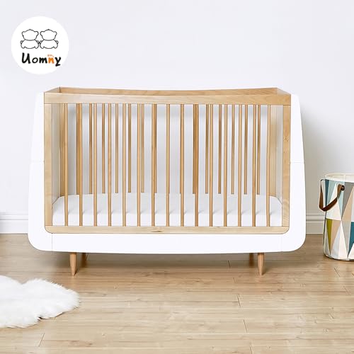 Image of UOMNY Crib Sheet Set,White Fitted Crib Sheets Baby Sheet Set for Standard Crib and Toddler mattresses Nursery Bedding Sheet for Girls 2 Pack White
