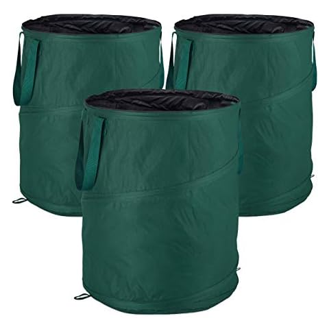 Relaxdays Pack de 3 Sacos Jardín Plegables de 160 L Verde Cover