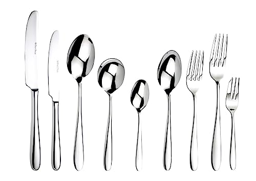 Arthur Price Willow 76 Piece Cutlery Set, 18/10 Stainless Steel, Contemporary Style, Dishwasher Safe, for 8 People