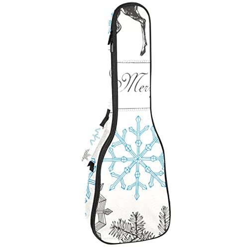 Housse de transport pour ukulélé avec motif cerf et flocons de neige pour concert soprano ténor 58,4 cm d’épaisseur 10… - Les Beatles, Paul McCartney, John Lennon, RIngo Starr, George Harrison Housse de transport pour ukulélé avec motif cerf et flocons de neige pour concert soprano ténor 58,4 cm d'épaisseur 10…