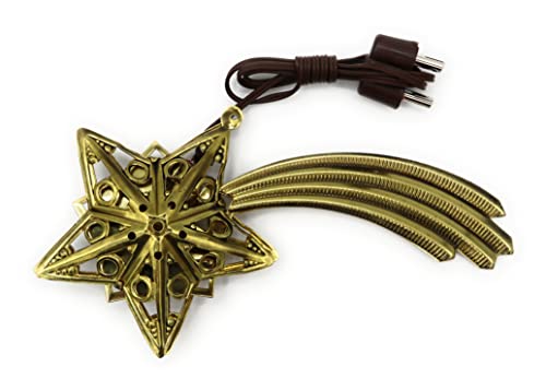 BELI-BECO 9542 Komet - Stern für Krippe mit Beleuchtung - Krippenbeleuchtung - Metall - warmweiße LED E 5,5-3,5 V (50 mm, Dunkles Gold) BELI-BECO 9542 Komet - Stern für Krippe mit Beleuchtung - Krippenbeleuchtung - Metall - warmweiße LED E 5,5-3,5 V (50 mm, Dunkles Gold)