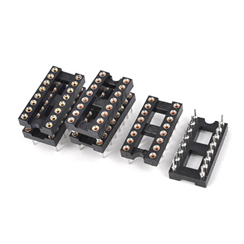 uxcell 6 piezas zócalo DIP IC 16 pines redondos miniatura 1