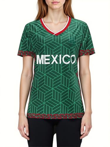 La mejor selección de Jerseys para Mujer los 10 mejores. 40 México - playera de fútbol para mujer, playera de fútbol mexicana, cuello en V, manga corta, camisetas de verano