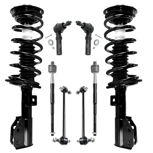 Image of Detroit Axle - Front Struts & Coil Springs Sway Bar Links Outer Inner Tie Rod Ends Replacement for 2011-2017 Chevrolet Equinox - 8pc Set