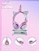 charlxee Kids Unicorns Headphones with Mic for School/Travel,95dB Volume Limited,Shareport,On/Over Ear Wired Headsets with Nylon Cable-Hot Pink