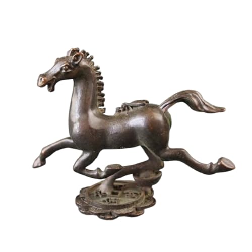 KGADRX Antico cavallo in rame Fly Craft Decoration Sculpture Home Decoration Crafts Vintage Animal Figurine Miniatures Desk Ornament