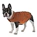Queenmore Warm Dog Coat, Cold Weather Puffer Dog Coat, Quilting Winter Dog Jacket Ultra Thick Plush Lining with Storage Pockets (Brown, Small)
