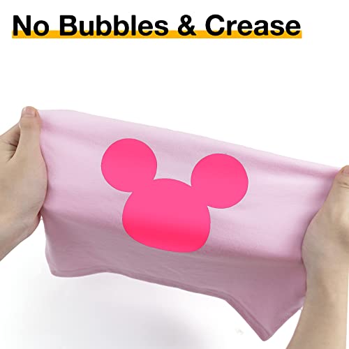 Image of HTVRONT HTV Vinyl Rolls Heat Transfer Vinyl - 12 inch x 8ft Neon Pink HTV Vinyl for Shirts, Iron on Vinyl for All Cutter Machine - Easy to Cut & Weed for Heat Vinyl Design (Neon Pink)