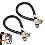 VONJUMA 2 Pezzi Tubo Compressore Aria per Gonfiaggio Pneumatici, Tubo in PU e Ottone Nero, Lunghezza 37cm Diametro 12.5mm per Auto, Moto e Biciclette