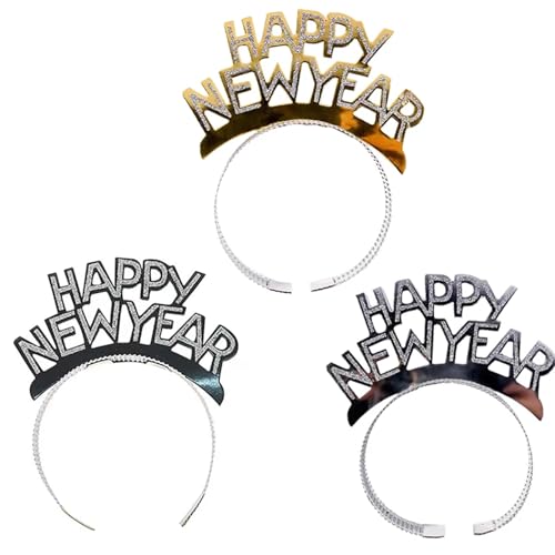 12pcs New Year's Headbands and Hats - NYE Crown, Happy New Year Headband, Party Hats, Eve Party Headbands, Tiara, Accessories for Kids Adults - Image 3
