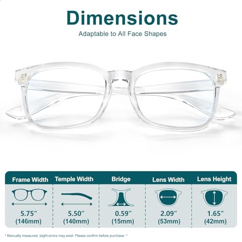 Image of Blue Light Glasses for Women Men Square Computer Glasses Anti Glare UV Blocking Vita