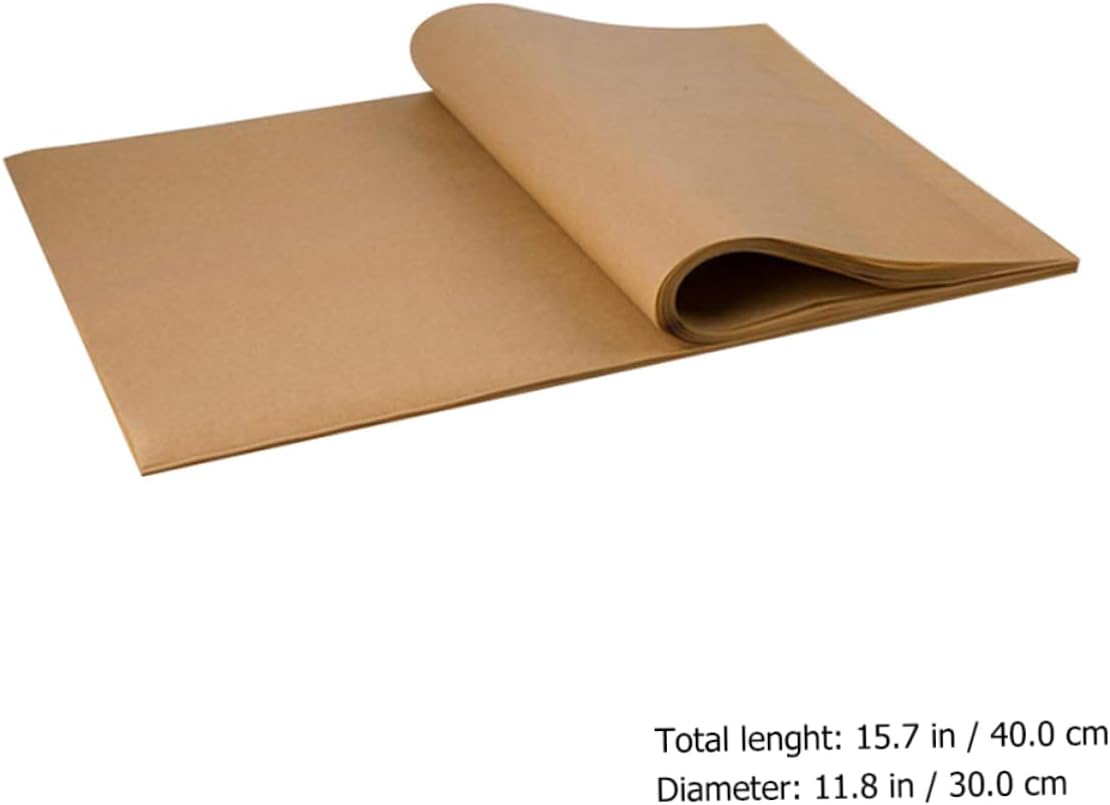 VICASKY 200 Pcs Unbleached Non Stick Baking Parchment Paper Oven Steamer Barbecue Oil Absorbing for Air Fryer Cooking and Grilling