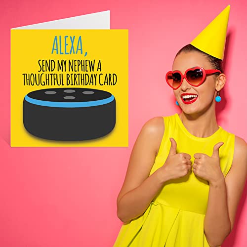 Funny Happy Birthday Cards for Nephew - Alexa - Joke Happy Birthday Card for Nephew from Auntie Uncle, Banter Gifts, 145mm Fun Greeting Cards Gift - Image 6