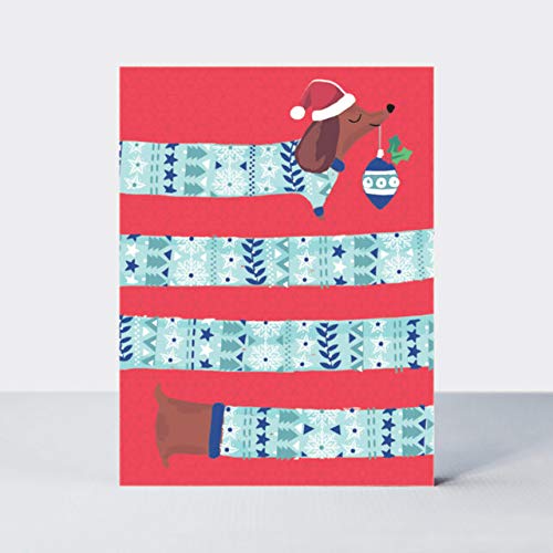 Rachel Ellen Sausage Dog Santa Card Set
