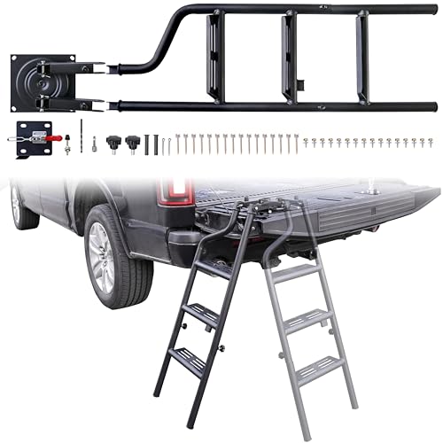 POKIAUTO 45" Rotatable Truck Tailgate Ladder