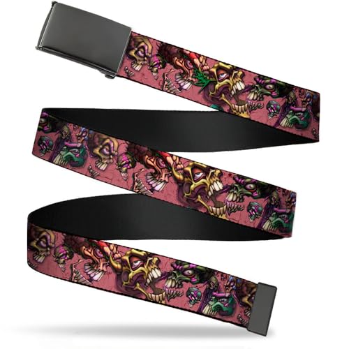 Buckle-Down Men's Web Belt Tattoo Johnny Bones, Multicolor, 1.5