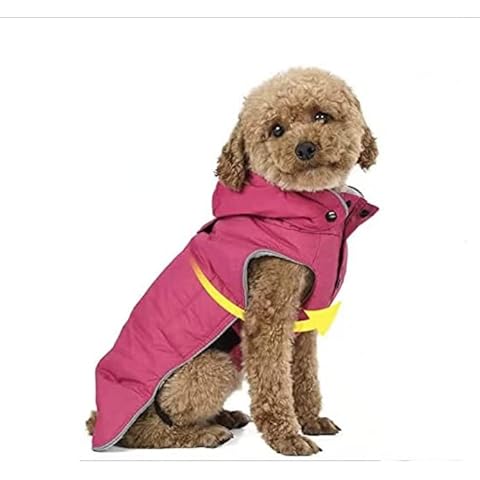 COSYHOMELONDON Dog Coat, Warm Coat for Small Medium Dogs, Warm Dog Jacket with Fleece Lining & Hoodies (Xl, Length 17.0'', Chest 24.5-27.5'' Pink) Cover
