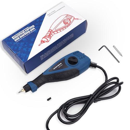 El Mejor Listado de Grabado . 46 Bolígrafo Grabado 25 W, Herramienta Grabado Eléctrica Portátil con Puntas de Acero de Carburo de Tungsteno Doble, Herramienta de Grabado de 6 Velocidades Para Jade, Joyería,...