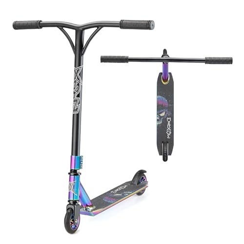 Xootz Stunt Pro Street Scooter Freestyle Trick Scooter con Barra en Y de Acero, Cubierta de Aluminio, rodamientos ABEC-7, agarres de Goma, para niños y Adolescentes, Gris