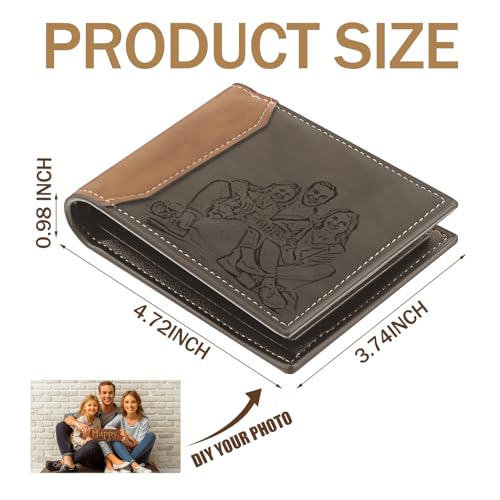 Paterr 12 Pcs Leather Photo Wallet for Men PU Leather Bifold Wallets with Pockets for DIY Christmas Gifts for Dad Husband Son(Brown, Coffee)2