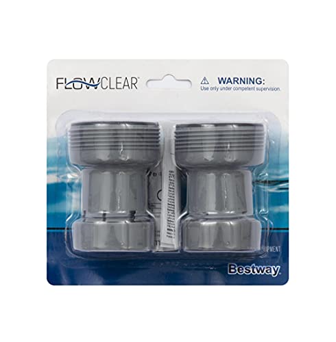 Bestway Flowclear Above Ground Filter Pump Pool Hose Adapter | Hose Diameter Measures 1.5" (38Mm) And Connects To 1.25" (32Mm) Diameter Pool Valves #TOP1