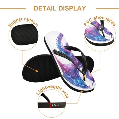 Burbuja Dragon with Purple Galaxy Flip Flops for Women Men, Soft Thong Sandals Rubber Slippers for Pool Beach Essentials3