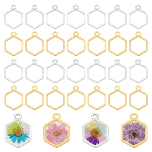 Pendentifs hexagonaux en alliage pour créer vos bijoux d'été et accessoires
