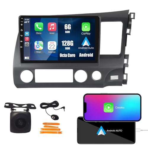 Wostoke Car CarPlay Android Auto Navigation Stereo GPS Radio Reverse Camera Display 10