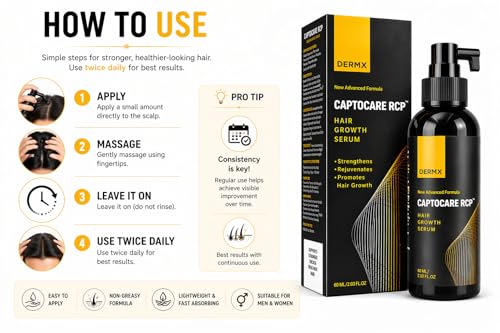 Image of New CAPTOCARE RCP Hair Growth Serum | With 3% Redensyl, 5% Capixyl, 3% Procapil & 5% Saw Palmetto | Strengthens, Promotes Hair Growth & Stimulates Hair Follicles | For All Hair Types | (60ml)