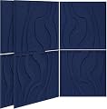 BUBOS Art Acoustic Wall Panels 6 Pack - 23.6"x23.6" Self-adhesive Sound Proof Panels, Decorative Sound Absorbing Panels for Office, Home Theater & Studio Recording Equipment, Navy Blue