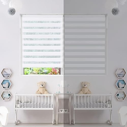 Store enrouleur occultant 30 x 200 cm blanc isolant thermique pour cuisine - 4