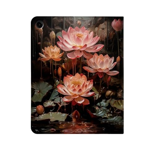 Étui Samsung Galaxy Tab S7 Plus avec motif lotus en cuir à rabat