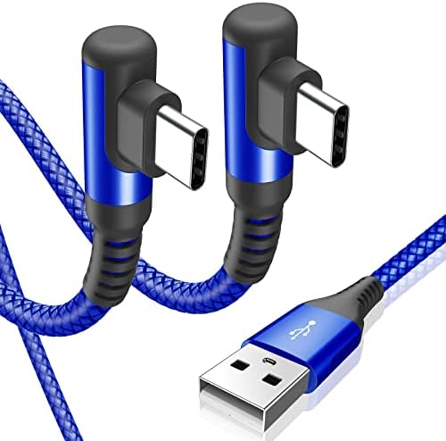 USB C Kabel 90 Grad Winkel [2Stück 3m] Schnellladung, Ladekabel USB C Nylon Type C Kabel für iPhone 15 16/Pro/Max/Plus,Samsung Galaxy S25 S24 S23 S22,S21,S20 S10 S9,S8,Note20,M31 M