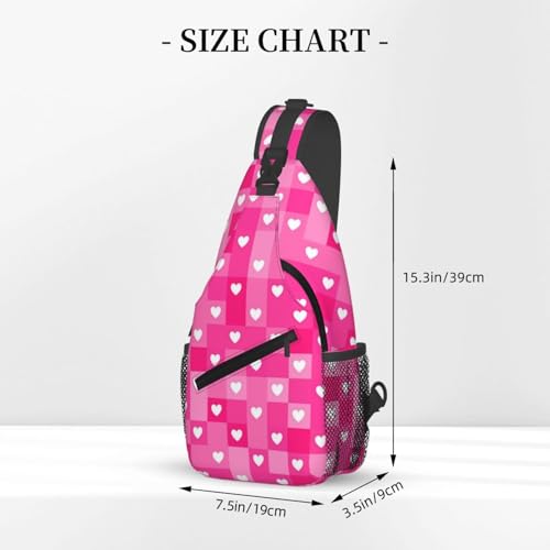 Red Heart Crossbody Sling Backpack Sling Bag Cute Hearts Travel Hiking Chest Bag Daypack for Women Men3