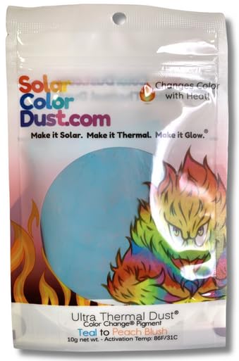 Ultra Thermal Dust® 86ºF - Teal to Peach Blush - Heat Sensitive - Color Change® Pigment