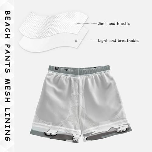 Pigsaly Boys Swim Trunks Cartoon Three Boston Terrier Dog Boys Board Shorts Swimsuit Swimwear Summer Bathing Suit 5T Multicolor4